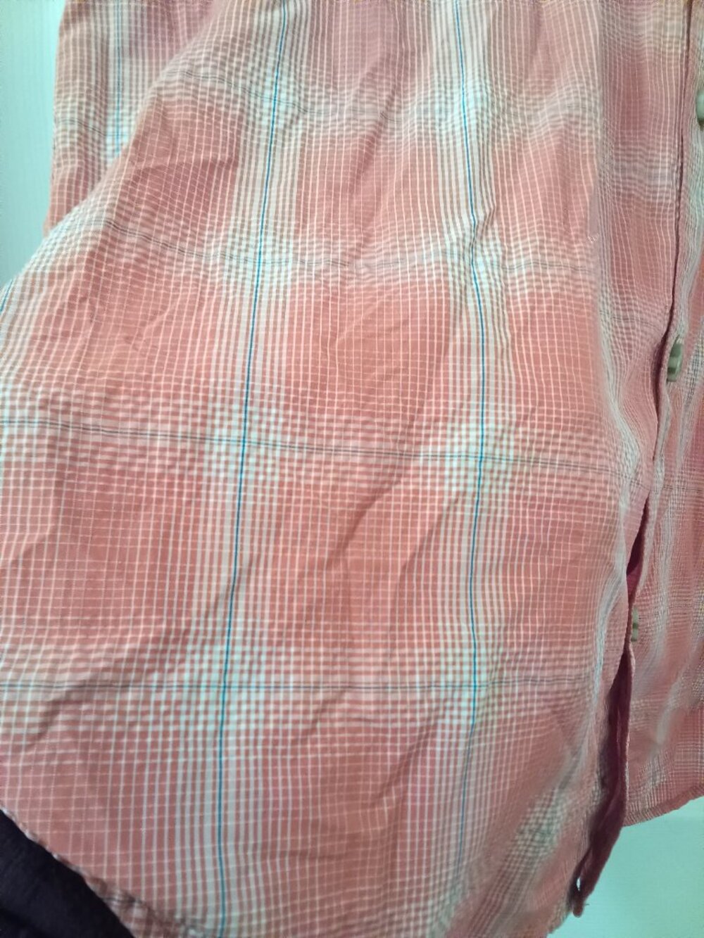 Duluth Trading CO Men's M Orange Plaid Short Sleeve Button Up - Picture 2 of 5